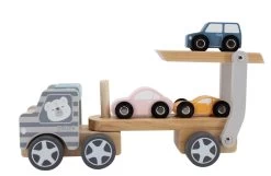 PolarB Houten Truck Met Oplegger Incl. 3 Auto's 44014 -Baby Verkoop PolarB Houten Truck met Oplegger incl. 3 Autos 44014 7
