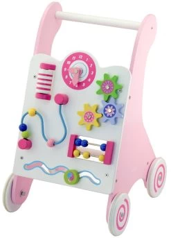 Viga Activity Walker Roze Houten Loopwagen 50178