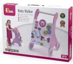 Viga Activity Walker Roze Houten Loopwagen 50178 -Baby Verkoop Viga Activity Walker Roze Houten Loopwagen 50178 8