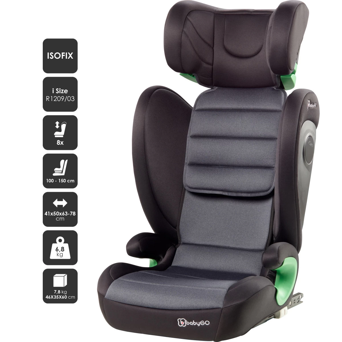 Babygo Safechild Grey I-Size Autostoel 15-36 Kg 3856 - Afbeelding 7