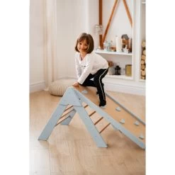 Luna Toys Blauw Houten Klimrek Met Glijbaan LU-36967 10 Luna Toys Blauw Houten Klimrek Met Glijbaan LU-36967 -Baby Verkoop blue 7