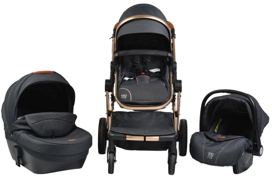 Cangaroo Polly Black 3-in-1 Combi Kinderwagen Incl. Autostoel 1 Cangaroo Polly Black 3-in-1 Combi Kinderwagen Incl. Autostoel