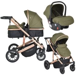Cangaroo Thira Green 3-in-1 Combi Kinderwagen Incl. Autostoel