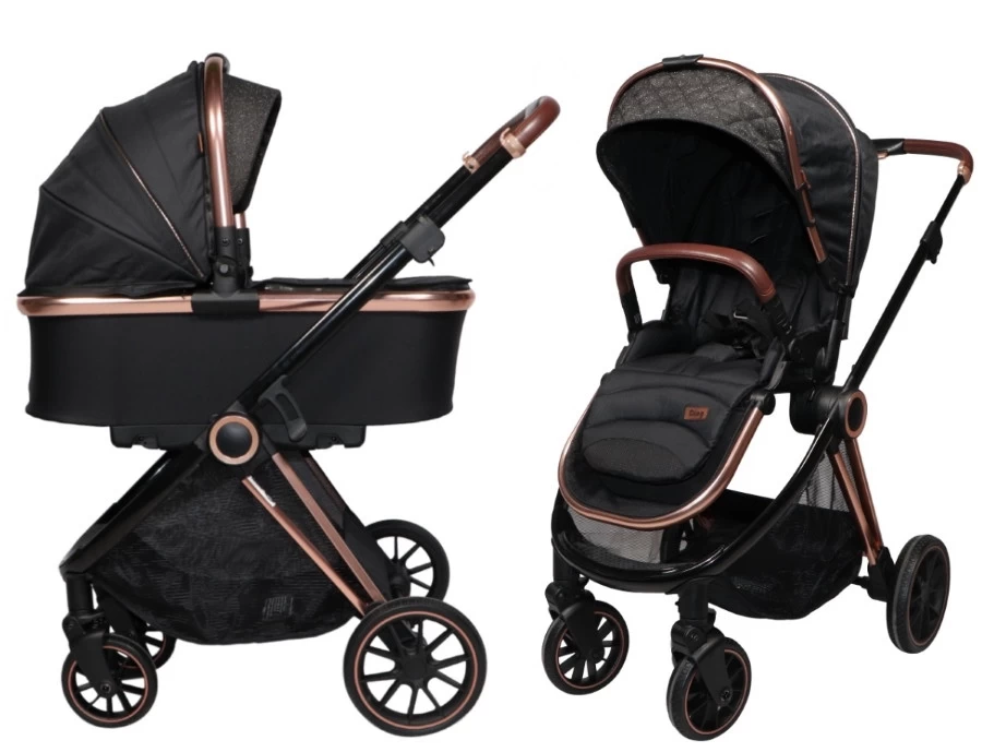 Ding Fenix Black/Rose Kinderwagen DI-191702 1 Ding Fenix Black/Rose Kinderwagen DI-191702