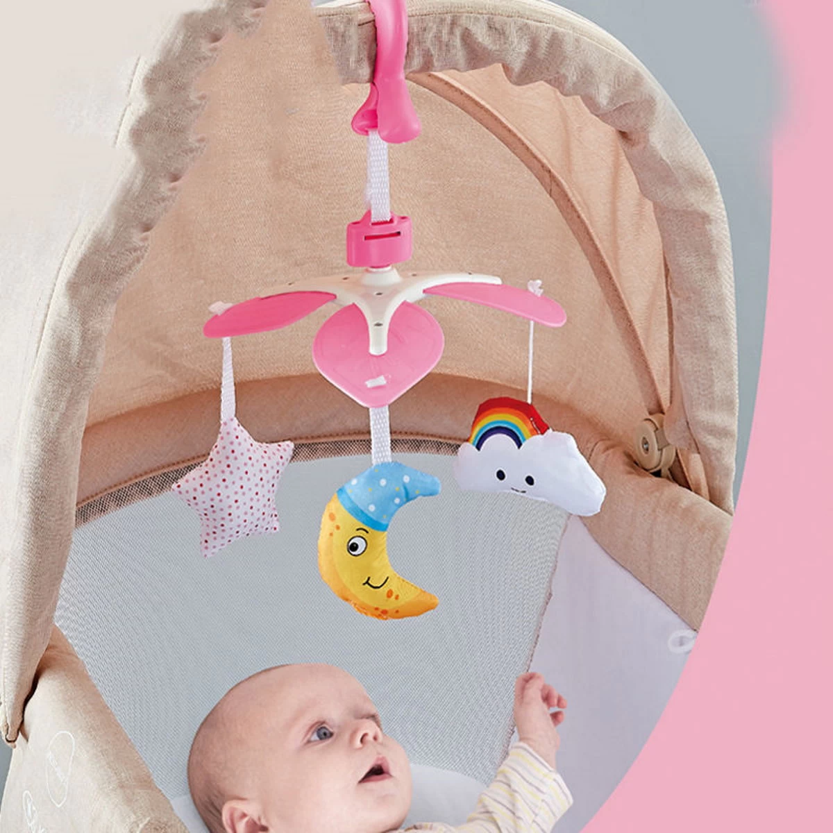 Eco Toys Pink Babymobiel Kinderwagen Speelgoed HC527702 2 Eco Toys Pink Babymobiel Kinderwagen Speelgoed HC527702 - Afbeelding 2