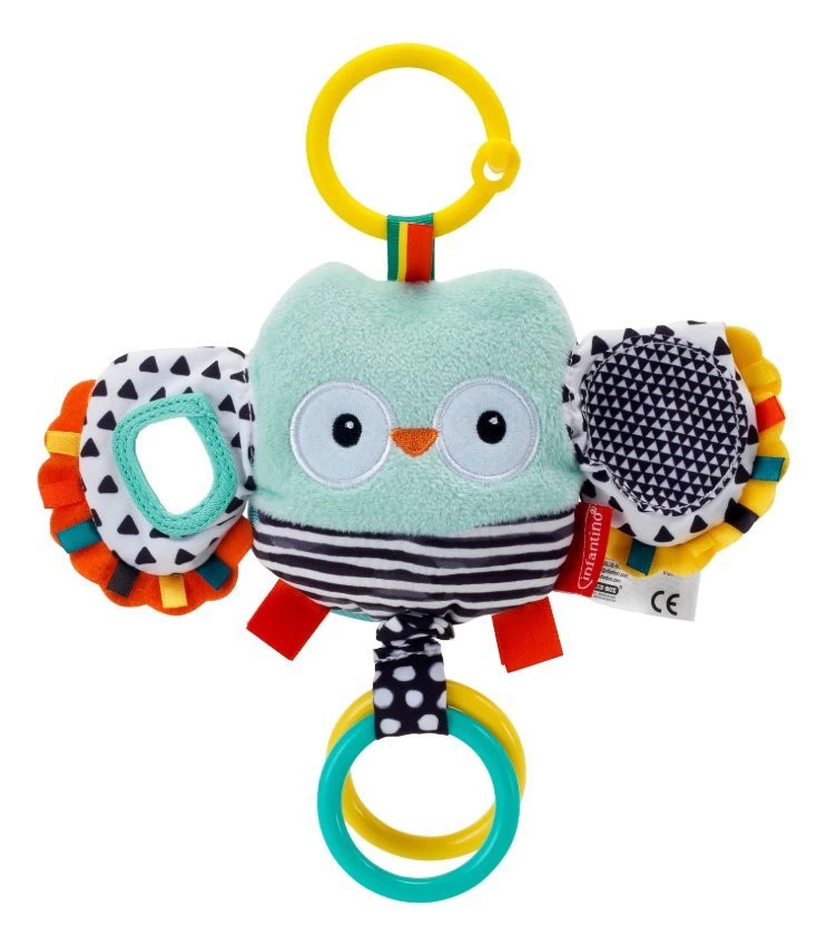 Infantino Flutter & Jitter Uil Buggyspeeltje BK-216320 1 Infantino Flutter & Jitter Uil Buggyspeeltje BK-216320