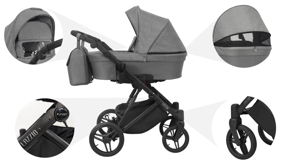 Kunert Lazzio Black Eco-Leather 2-in-1 Kinderwagen LAZ-11-BLACK 11 Kunert Lazzio Black Eco-Leather 2-in-1 Kinderwagen LAZ-11-BLACK - Afbeelding 11