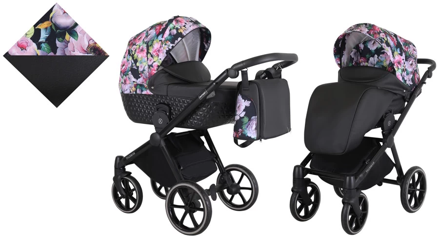 Kunert Talisman Black Flowers 2-in-1 Kinderwagen TA-01-BLACK 2 Kunert Talisman Black Flowers 2-in-1 Kinderwagen TA-01-BLACK - Afbeelding 2