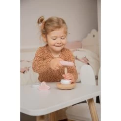 Label Label Roze Houten Tuimelring Piramide LLWT-25224 -Baby Verkoop llwt 25224 5420067925224 stacking rings balance pink 03