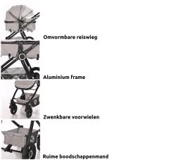 Lorelli Alexa Pearl Beige 3-in-1 Combi Kinderwagen Incl. Autostoel 1002129-2182D 30 Lorelli Alexa Pearl Beige 3-in-1 Combi Kinderwagen Incl. Autostoel 1002129-2182D -Baby Verkoop lorelli 3 in 1 combi kinderwagen incl. autostoel 1002129 1