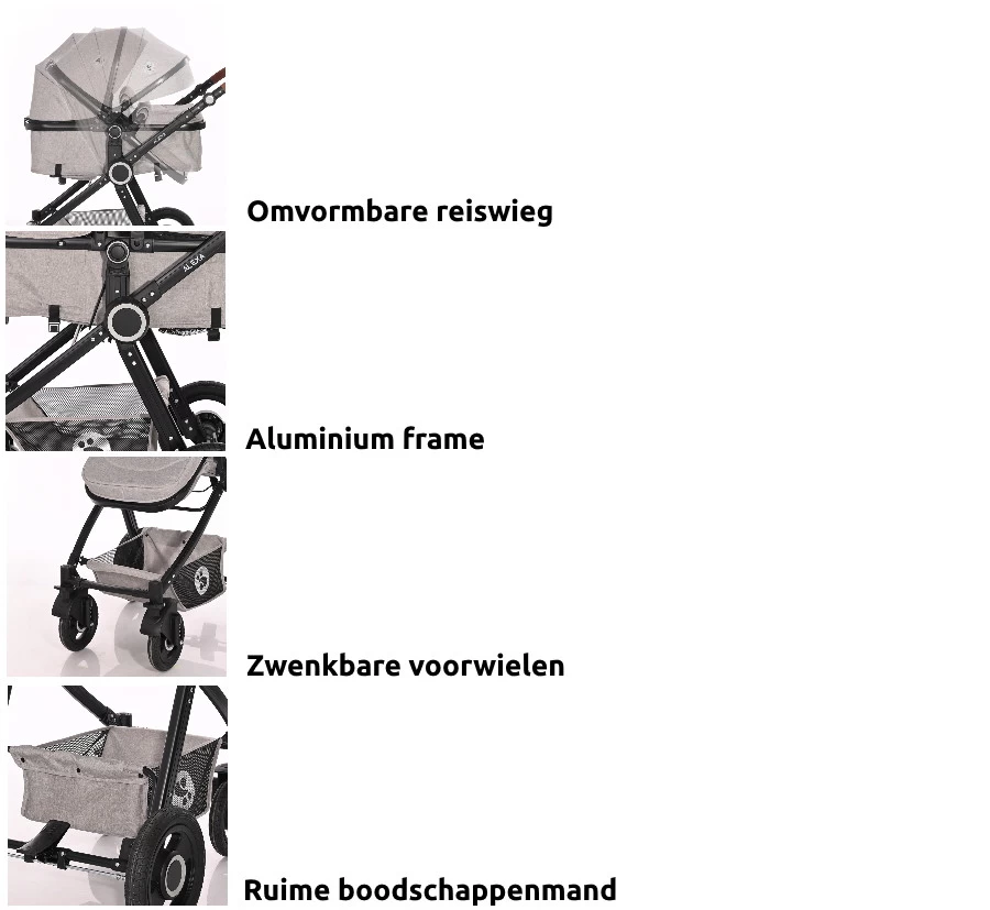 Lorelli Alexa Pearl Beige 3-in-1 Combi Kinderwagen Incl. Autostoel 1002129-2182D 14 Lorelli Alexa Pearl Beige 3-in-1 Combi Kinderwagen Incl. Autostoel 1002129-2182D - Afbeelding 14