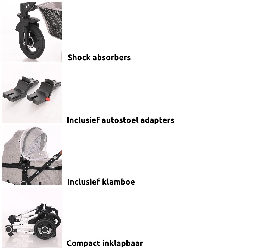 Lorelli Alexa Pearl Beige 3-in-1 Combi Kinderwagen Incl. Autostoel 1002129-2182D 15 Lorelli Alexa Pearl Beige 3-in-1 Combi Kinderwagen Incl. Autostoel 1002129-2182D - Afbeelding 15