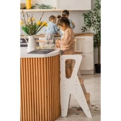 Luna Toys Wit Houten Leertoren Keukenhulp LU-00552 -Baby Verkoop luna toys wit houten leertoren keukenhulp 4