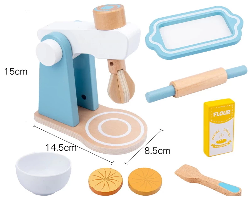 Eco Toys Blauw Houten Mixer HC493383 2 Eco Toys Blauw Houten Mixer HC493383 - Afbeelding 2