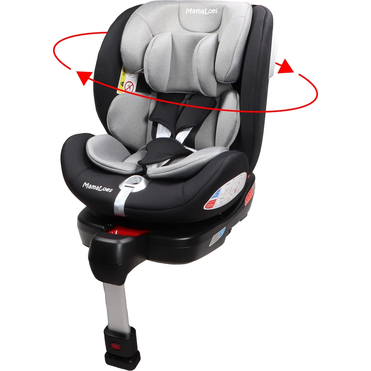 MamaLoes Max Grijs/Zwart 360° Isofix Autostoel 0-36kg ML050214