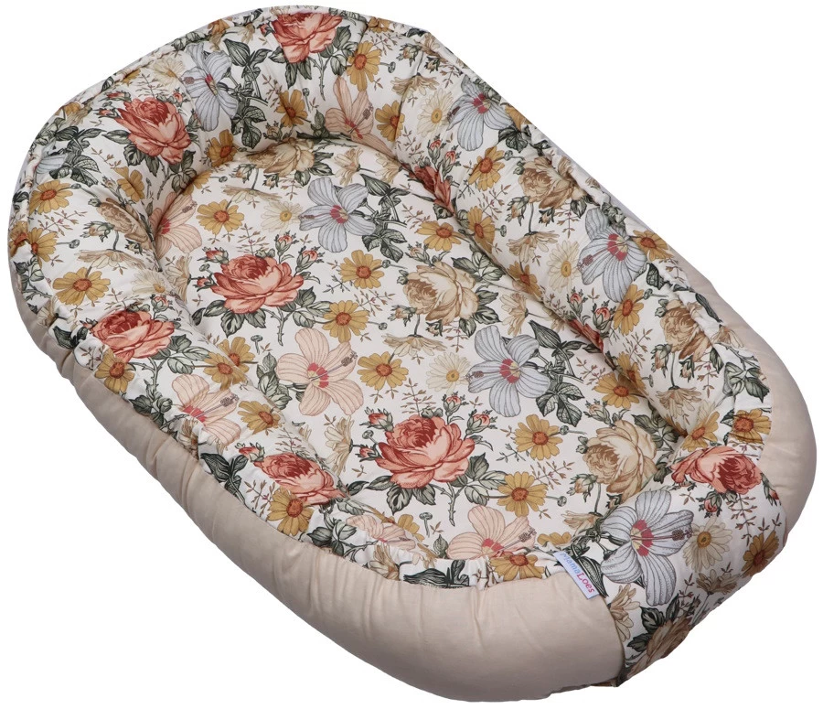 MamaLoes Vintage Bloemen Omkeerbaar Babynest ML020116 3 MamaLoes Vintage Bloemen Omkeerbaar Babynest ML020116 - Afbeelding 3