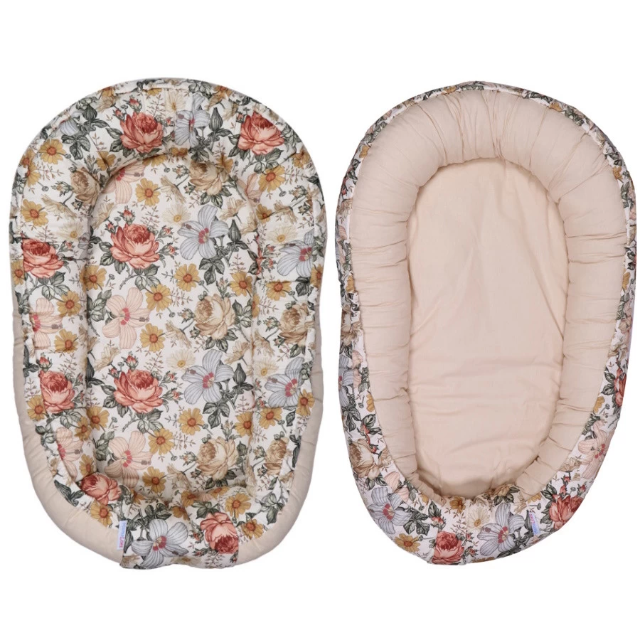 MamaLoes Vintage Bloemen Omkeerbaar Babynest ML020116 1 MamaLoes Vintage Bloemen Omkeerbaar Babynest ML020116