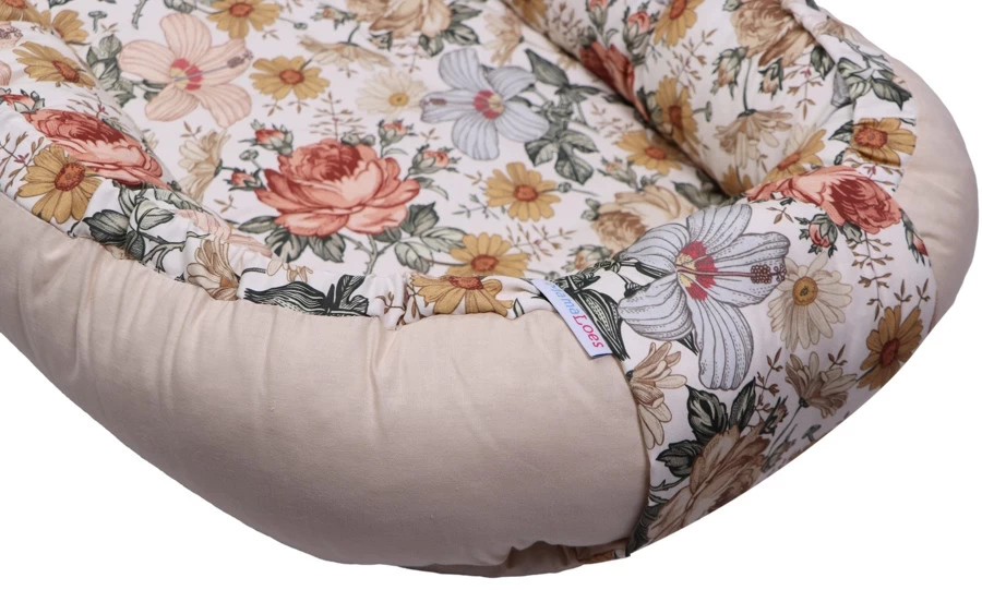 MamaLoes Vintage Bloemen Omkeerbaar Babynest ML020116 5 MamaLoes Vintage Bloemen Omkeerbaar Babynest ML020116 - Afbeelding 5