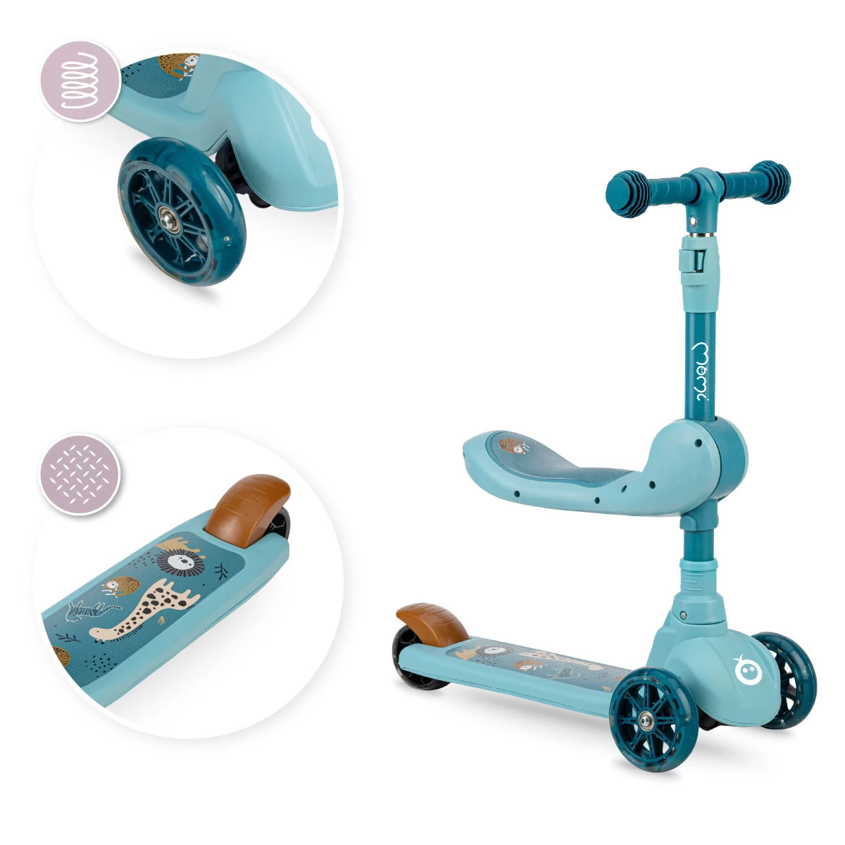 Momi Kiuru Blue 2-in-1 Step/Loopfiets HUBA00036 9 Momi Kiuru Blue 2-in-1 Step/Loopfiets HUBA00036 - Afbeelding 9