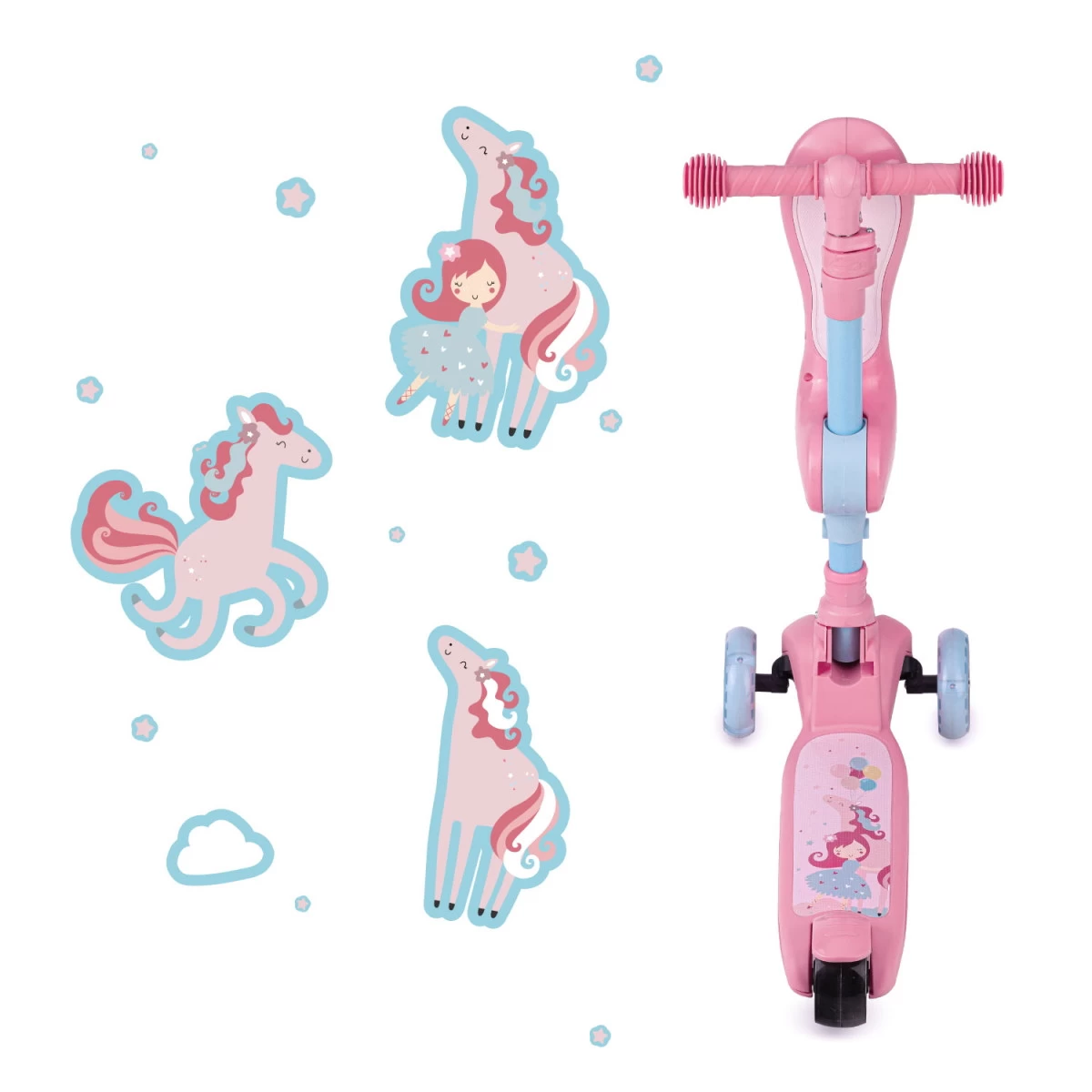 Momi Kiuru Pink 2-in-1 Step/Loopfiets HUBA00034 8 Momi Kiuru Pink 2-in-1 Step/Loopfiets HUBA00034 - Afbeelding 8