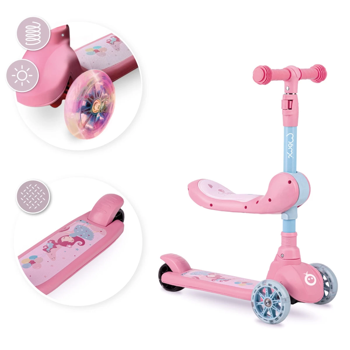 Momi Kiuru Pink 2-in-1 Step/Loopfiets HUBA00034 9 Momi Kiuru Pink 2-in-1 Step/Loopfiets HUBA00034 - Afbeelding 9