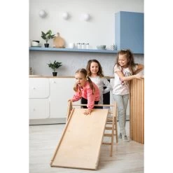 Luna Toys Naturel Houten Klimrek Met Glijbaan LU-36950 -Baby Verkoop natural 4