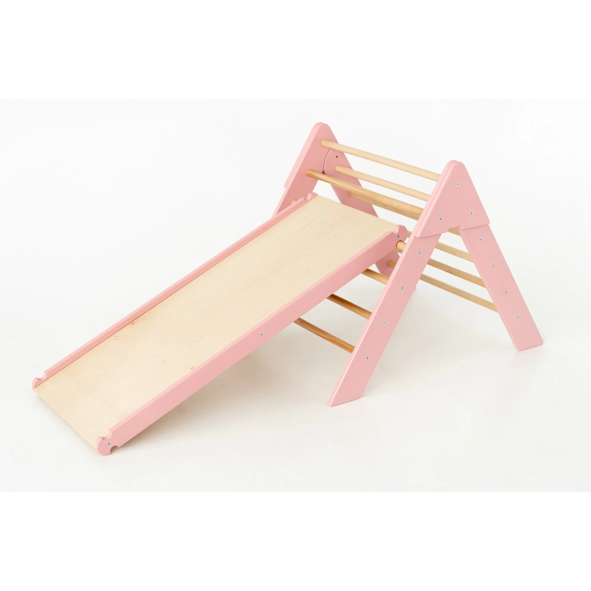 Luna Toys Roze Houten Klimrek Met Glijbaan LU-36974 2 Luna Toys Roze Houten Klimrek Met Glijbaan LU-36974 - Afbeelding 2