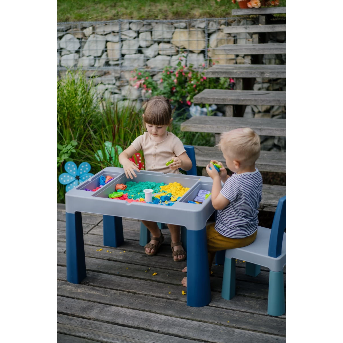 Tega Baby Teggi Turquoise/Navy/Grey Multifun 3-in-1 Tafel Met Twee Stoeltjes TI-011-173 4 Tega Baby Teggi Turquoise/Navy/Grey Multifun 3-in-1 Tafel Met Twee Stoeltjes TI-011-173 - Afbeelding 4