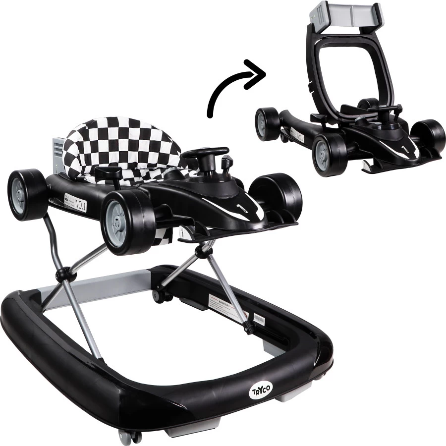 Tryco F1 Racer Black 2-in-1 Loopstoel En Loopwagen TR-362703 1 Tryco F1 Racer Black 2-in-1 Loopstoel En Loopwagen TR-362703