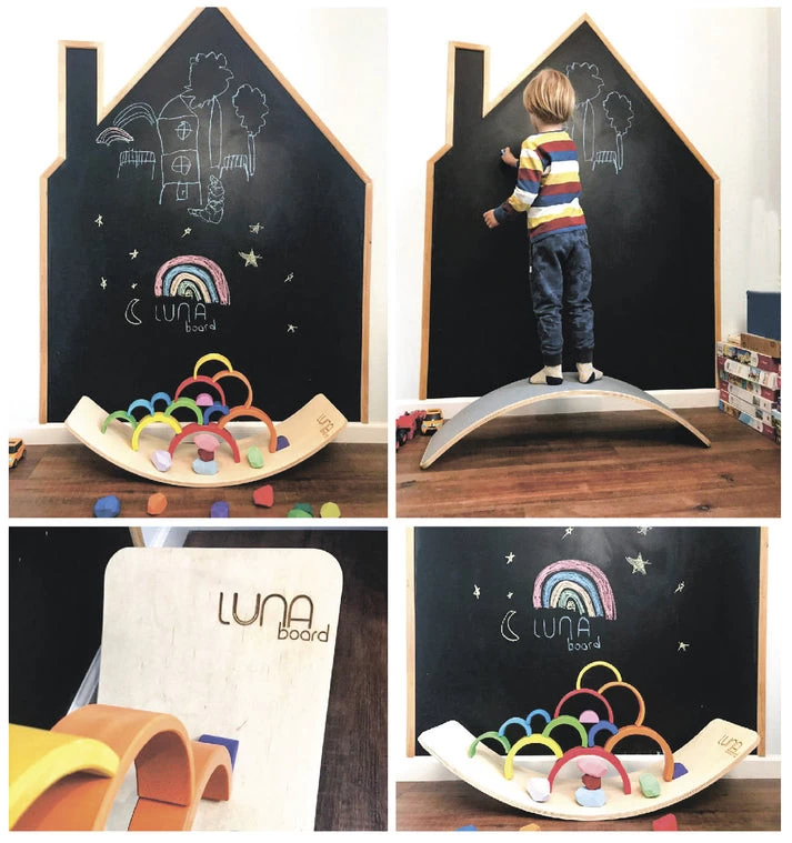 Luna Toys Houten Balansbord Met Grijs Vilt LU-37001 7 Luna Toys Houten Balansbord Met Grijs Vilt LU-37001 - Afbeelding 7